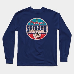 Popeye's Spinach Can Label Cracked Long Sleeve T-Shirt